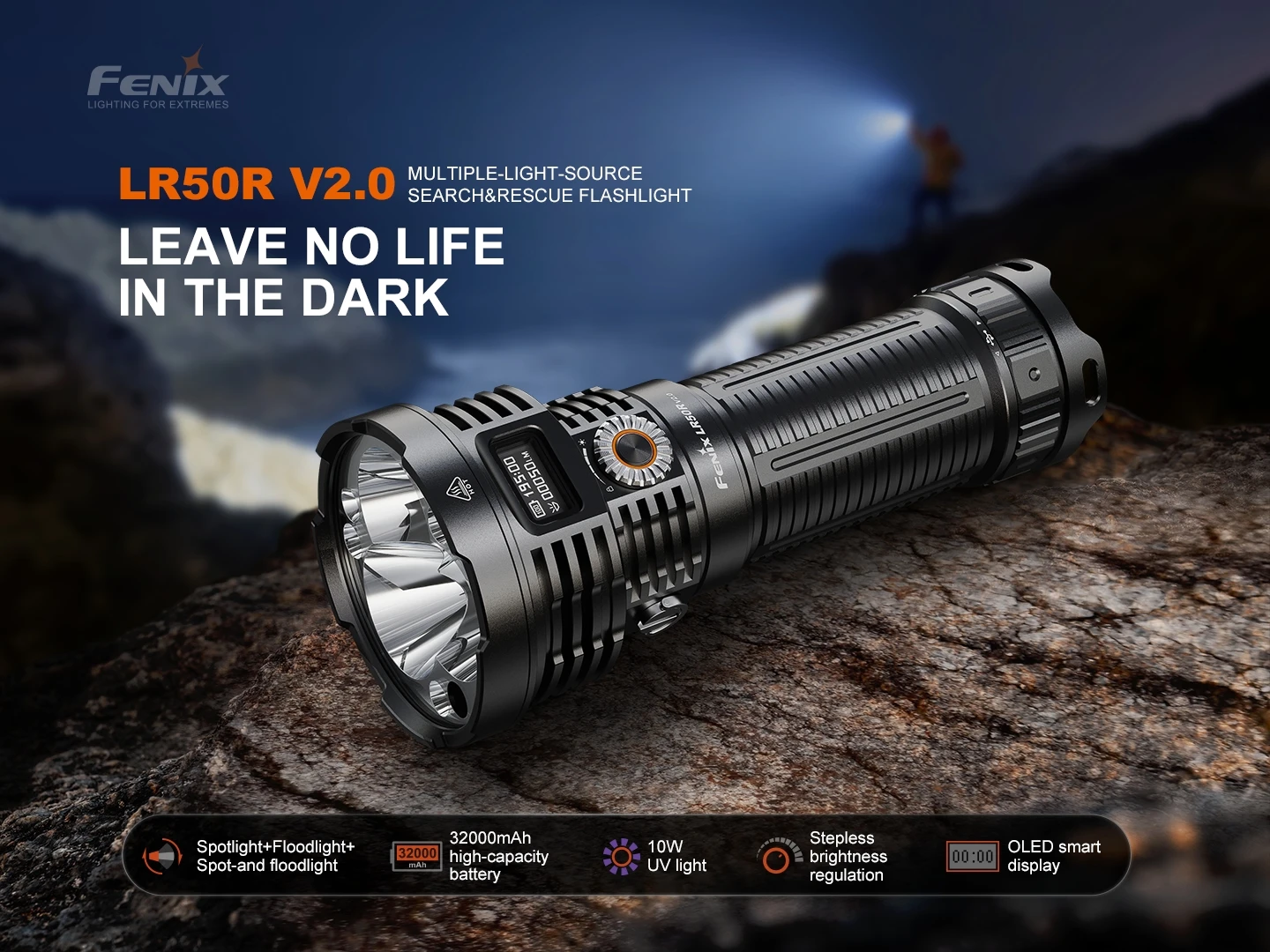 Fenix LR50R V2.0 18000 Lumen Spot and Flood Light with Red and UV